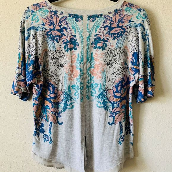 Anthropologie AKEMI + Kin Tiger Floral Printed Tee - Picture 5 of 6